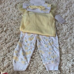 Kyle + Deena Yellow Floral Baby Set
